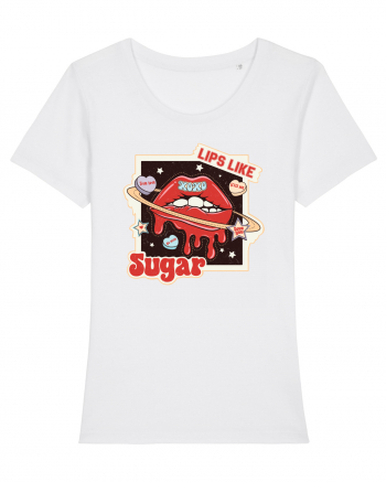 retro chic de Ziua Îndrăgostiților - Lips like sugar White