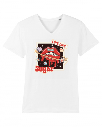 retro chic de Ziua Îndrăgostiților - Lips like sugar White