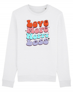 retro chic de Ziua Îndrăgostiților - Love more worry less Bluză mânecă lungă Unisex Rise