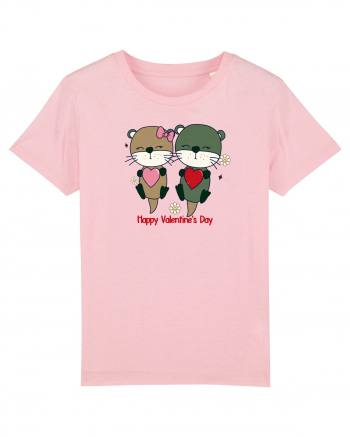 retro chic de Ziua Îndrăgostiților - Otter couple in love Cotton Pink