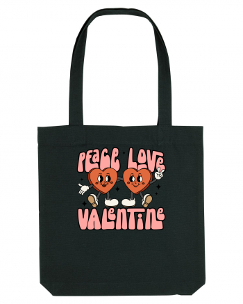 retro chic de Ziua Îndrăgostiților - Peace Love Valentine Black