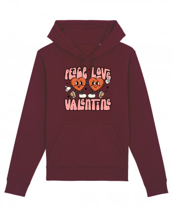 retro chic de Ziua Îndrăgostiților - Peace Love Valentine Burgundy