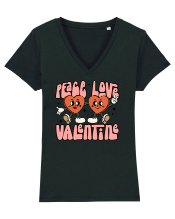 retro chic de Ziua Îndrăgostiților - Peace Love Valentine Black