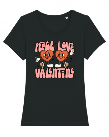 retro chic de Ziua Îndrăgostiților - Peace Love Valentine Black