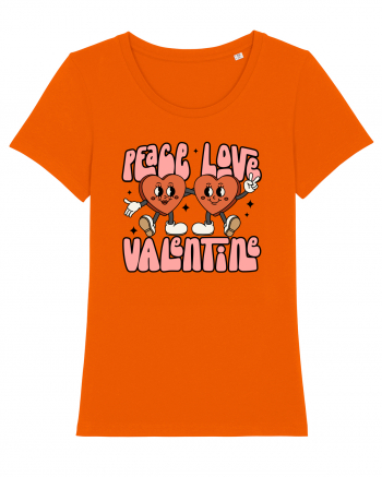 retro chic de Ziua Îndrăgostiților - Peace Love Valentine Bright Orange