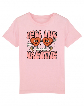 retro chic de Ziua Îndrăgostiților - Peace Love Valentine Cotton Pink