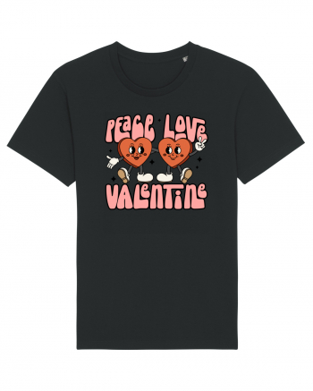 retro chic de Ziua Îndrăgostiților - Peace Love Valentine Black