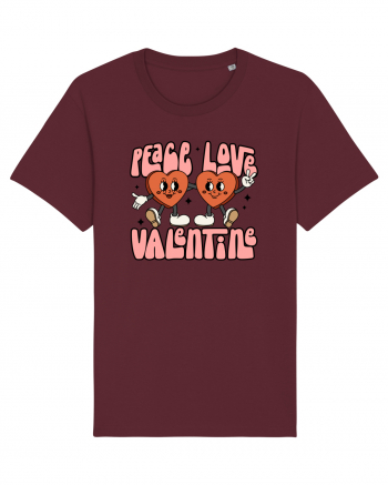 retro chic de Ziua Îndrăgostiților - Peace Love Valentine Burgundy