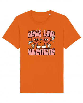 retro chic de Ziua Îndrăgostiților - Peace Love Valentine Bright Orange