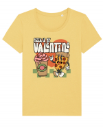 retro chic de Ziua Îndrăgostiților - Pizza Is My Valentine Tricou mânecă scurtă guler larg fitted Damă Expresser