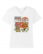 retro chic de Ziua Îndrăgostiților - Pizza Is My Valentine Tricou mânecă scurtă guler V Bărbat Presenter