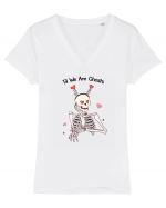 retro chic de Ziua Îndrăgostiților - Till we are ghosts Tricou mânecă scurtă guler V Damă Evoker