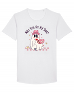 retro chic de Ziua Îndrăgostiților - Will yo be my boo Tricou mânecă scurtă guler larg Bărbat Skater