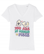 retro chic de Ziua Îndrăgostiților - You are my missing piece Tricou mânecă scurtă guler V Damă Evoker