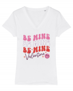 Retro Chic Valentine - Be mine 3 times Tricou mânecă scurtă guler V Damă Evoker