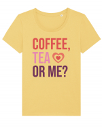 Retro Chic Valentine - Coffe, tea or me Tricou mânecă scurtă guler larg fitted Damă Expresser