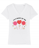 Retro Chic Valentine - I am a sucker for you Tricou mânecă scurtă guler V Damă Evoker