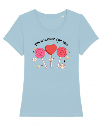 Retro Chic Valentine - I am a sucker for you Sky Blue