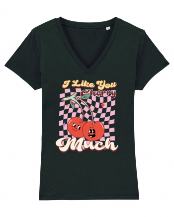 Retro Chic Valentine - I love you cherry much Black