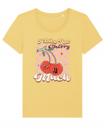 Retro Chic Valentine - I love you cherry much Tricou mânecă scurtă guler larg fitted Damă Expresser