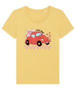 Retro Chic Valentine - Love bug Tricou mânecă scurtă guler larg fitted Damă Expresser