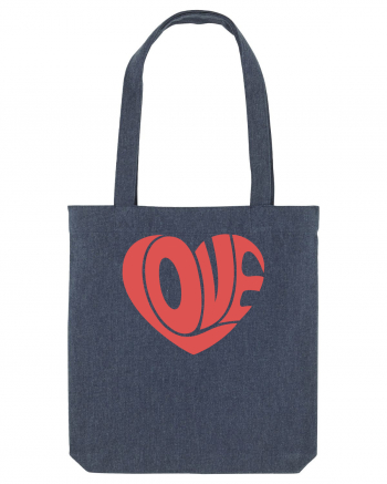 Retro Chic Valentine - Love in heart Midnight Blue