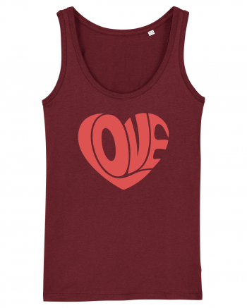 Retro Chic Valentine - Love in heart Burgundy