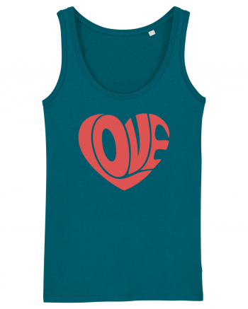 Retro Chic Valentine - Love in heart Ocean Depth