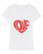 Retro Chic Valentine - Love in heart Tricou mânecă scurtă guler V Damă Evoker