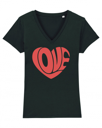 Retro Chic Valentine - Love in heart Black