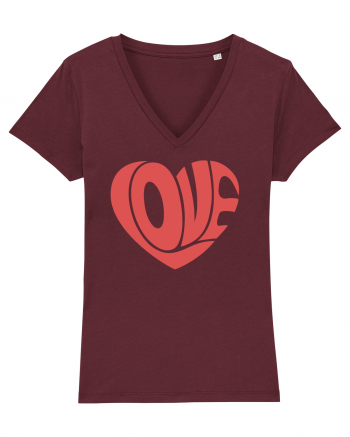 Retro Chic Valentine - Love in heart Burgundy