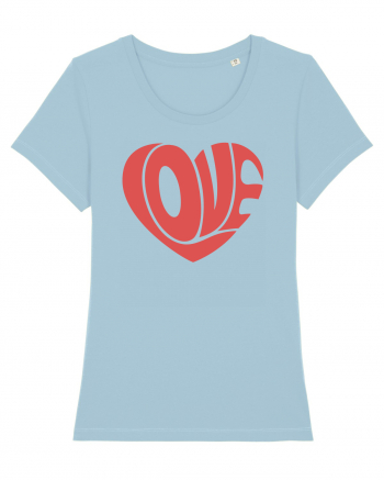 Retro Chic Valentine - Love in heart Sky Blue