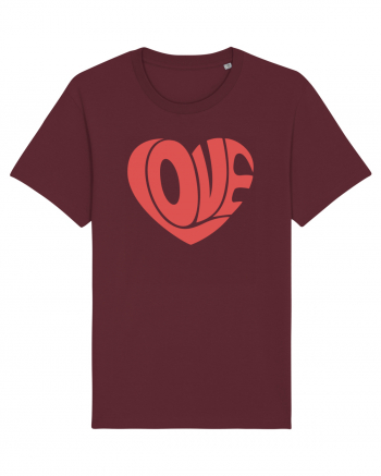 Retro Chic Valentine - Love in heart Burgundy