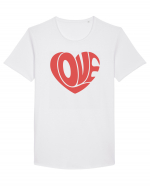 Retro Chic Valentine - Love in heart Tricou mânecă scurtă guler larg Bărbat Skater