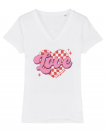 Retro Chic Valentine - Love is all you need Tricou mânecă scurtă guler V Damă Evoker