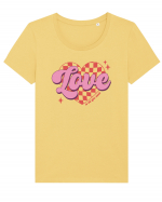 Retro Chic Valentine - Love is all you need Tricou mânecă scurtă guler larg fitted Damă Expresser