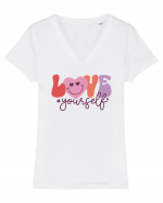 Retro Chic Valentine - Love yourself Tricou mânecă scurtă guler V Damă Evoker