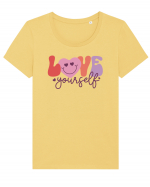 Retro Chic Valentine - Love yourself Tricou mânecă scurtă guler larg fitted Damă Expresser