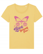 Retro Chic Valentine - Love yourself first Tricou mânecă scurtă guler larg fitted Damă Expresser