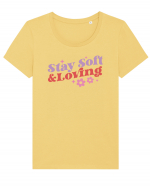 Retro Chic Valentine - Stay soft and loving Tricou mânecă scurtă guler larg fitted Damă Expresser