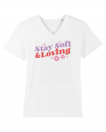 Retro Chic Valentine - Stay soft and loving Tricou mânecă scurtă guler V Bărbat Presenter