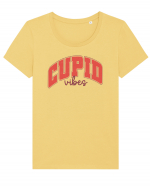 Retro Chic Valentine - Strong Cupid vibes Tricou mânecă scurtă guler larg fitted Damă Expresser