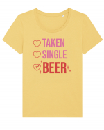 Retro Chic Valentine - Taken, single, beer Tricou mânecă scurtă guler larg fitted Damă Expresser