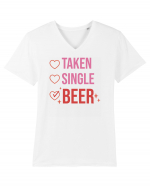 Retro Chic Valentine - Taken, single, beer Tricou mânecă scurtă guler V Bărbat Presenter