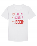 Retro Chic Valentine - Taken, single, beer Tricou mânecă scurtă guler larg Bărbat Skater