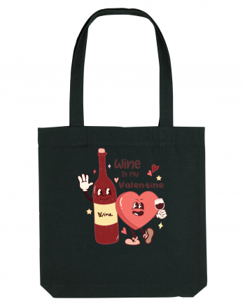 Retro Chic Valentine - Wine is my valentine Black