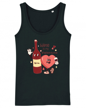 Retro Chic Valentine - Wine is my valentine Black