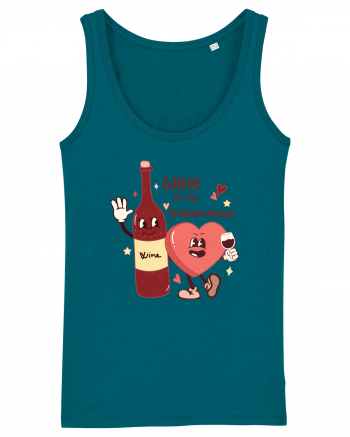 Retro Chic Valentine - Wine is my valentine Ocean Depth