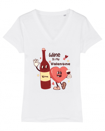 Retro Chic Valentine - Wine is my valentine White