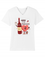 Retro Chic Valentine - Wine is my valentine Tricou mânecă scurtă guler V Bărbat Presenter